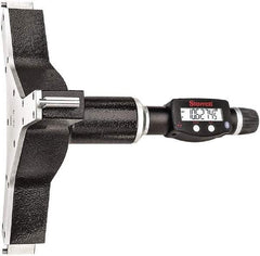 Starrett - 10" to 11", IP67, Carbide Face Electronic Inside Micrometer - 0.00005" Resolution, 0.00035" Accuracy, 4-5/8" Gage Depth - Americas Industrial Supply