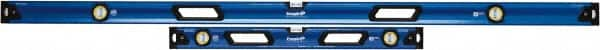 Empire Level - Magnetic 32" & 78" Long 3 Vial Box Beam Level - Metal, Blue, 1 Level & 2 Plumb Vials - Americas Industrial Supply