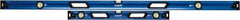 Empire Level - Magnetic 32" & 78" Long 3 Vial Box Beam Level - Metal, Blue, 1 Level & 2 Plumb Vials - Americas Industrial Supply