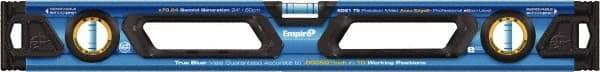 Empire Level - 24" Long 3 Vial Box Beam Level - Metal, Blue, 1 Level & 2 Plumb Vials - Americas Industrial Supply