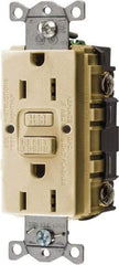 Hubbell Wiring Device-Kellems - 1 Phase, 5-15R NEMA, 125 VAC, 15 Amp, GFCI Receptacle - 2 Pole, Back and Side Wiring, Commercial Grade - Americas Industrial Supply