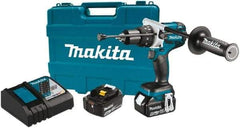 Makita - 18 Volt 1/2" Chuck Pistol Grip Handle Cordless Drill - 0-2100 RPM, Reversible, 2 Lithium-Ion Batteries Included - Americas Industrial Supply