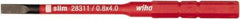 Wiha - 4mm Drive, Slotted Screwdriver Bit - 75mm OAL - Americas Industrial Supply