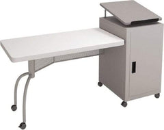 Oklahoma Sound - 300 Lb Capacity, 3 Shelf, 1 Door Combination Storage Cabinet & Work Table - 24" Wide x 68" Deep x 45" High - Americas Industrial Supply