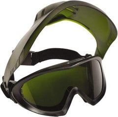 PYRAMEX - Size Universal, Green Polycarbonate Anti-Fog & Scratch Resistant Lens, Goggles with Face Shield - Indirect Vent, Black PVC/Polycarbonate Frame, Over the Glass Style - Americas Industrial Supply