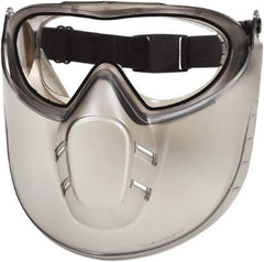 PYRAMEX - Size Universal, Clear Polycarbonate Anti-Fog & Scratch Resistant Lens, Goggles with Face Shield - Indirect Vent, Black PVC/Polycarbonate Frame, Over the Glass Style - Americas Industrial Supply