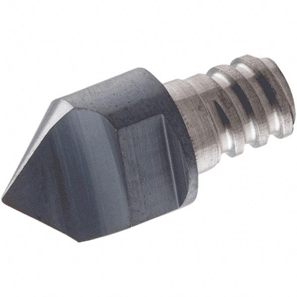 Iscar - MM EPG Grade IC908 Carbide Engraving Tool Milling Tip Insert - TiAlN Finish, 1 Flute, 8mm Cutting Diam, 10mm Extension, 0.008" Cnr Rad - Americas Industrial Supply