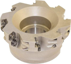 Millstar - 8 Inserts, 100mm Cutter Diam, 1.5mm Max Depth of Cut, Indexable High-Feed Face Mill - 32mm Arbor Hole Diam, 50mm High, HFA Toolholder, HFCI-1204 Inserts, Series HFA - Americas Industrial Supply