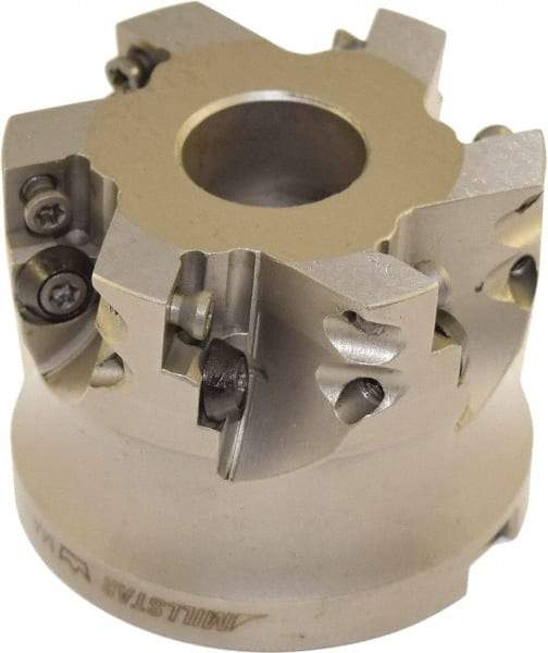 Millstar - 6 Inserts, 66mm Cutter Diam, 1.5mm Max Depth of Cut, Indexable High-Feed Face Mill - 27mm Arbor Hole Diam, 50mm High, HFA Toolholder, HFCI-1204 Inserts, Series HFA - Americas Industrial Supply