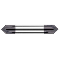 Harvey Tool - 1/8" Diam 90°/90° 2-Flute Double End Solid Carbide Chamfer Mill - Exact Industrial Supply