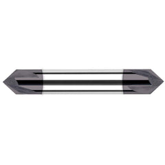 Harvey Tool - 3/8" Diam 100°/80° 2-Flute Double End Solid Carbide Chamfer Mill - Exact Industrial Supply