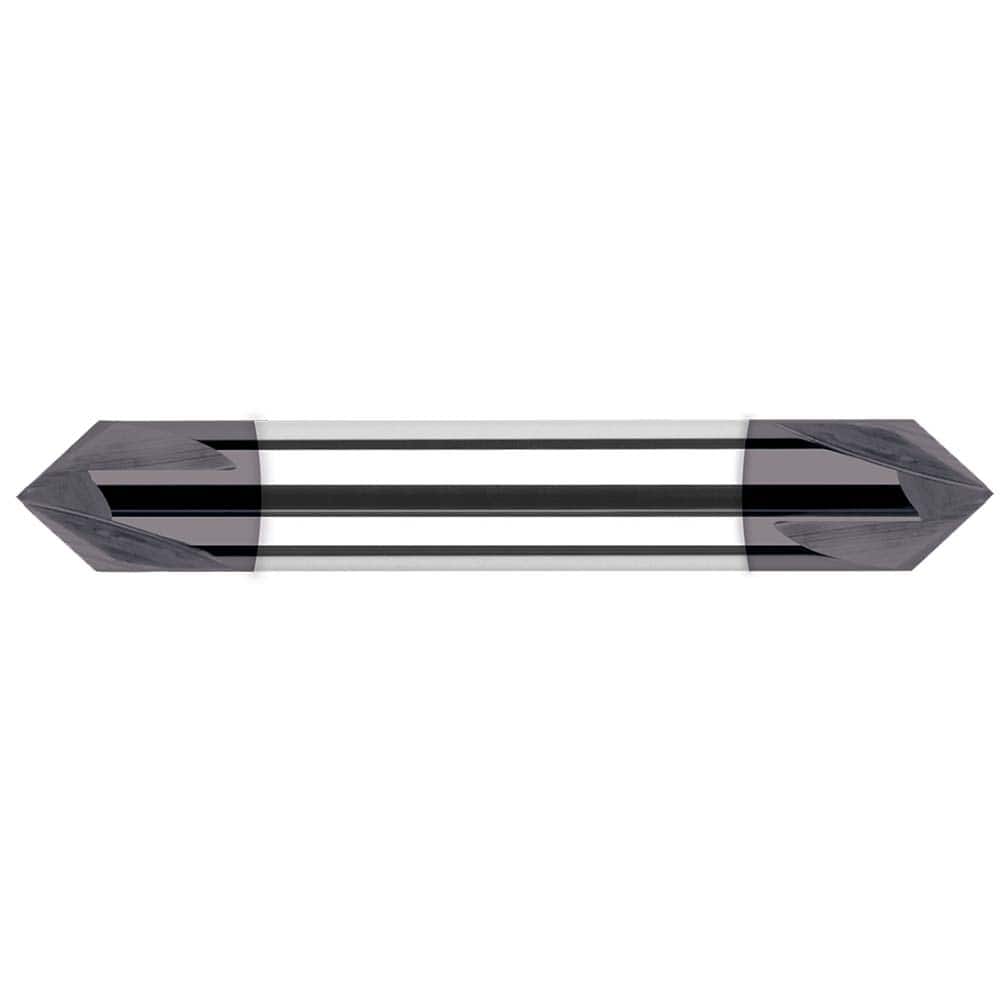 Harvey Tool - 3/16" Diam 120°/60° 2-Flute Double End Solid Carbide Chamfer Mill - Exact Industrial Supply