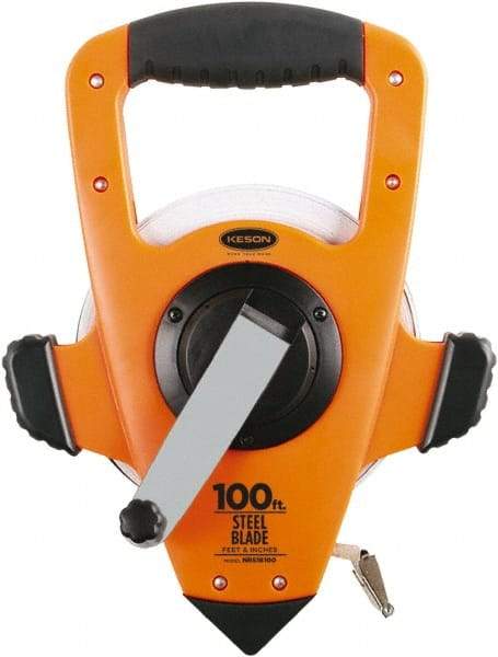 Keson - 100' x 3/8" Tape Measure - 1/8" Graduation - Americas Industrial Supply