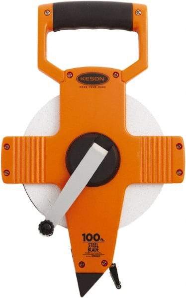 Keson - 100' x 3/8" Tape Measure - 1/8" Graduation - Americas Industrial Supply