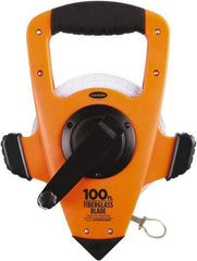 Keson - 100' x 1/2" Tape Measure - 1/8, 1/10 & 1/100" Graduation - Americas Industrial Supply