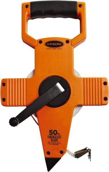 Keson - 50' x 1/2" Tape Measure - 1/10 & 1/100" Graduation - Americas Industrial Supply
