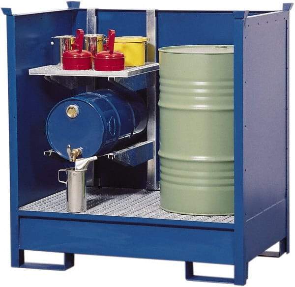 Denios - Mobile Spill Containment Type: Transport Pallet w/Side Walls Number of Drums: 2 - Americas Industrial Supply