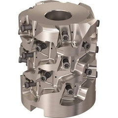 Seco - 25 Inserts, 2.4803" Cut Diam, 1.06" Arbor Diam, 58mm Max Depth of Cut, Indexable Square-Shoulder Face Mill - 90° Lead Angle, 2.9528" High, LOEX-12 Insert Compatibility, Through Coolant, Series Square T4-12 - Americas Industrial Supply