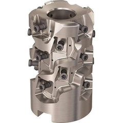 Seco - 20 Inserts, 1-31/32" Cut Diam, 1.06" Arbor Diam, 58mm Max Depth of Cut, Indexable Square-Shoulder Face Mill - 90° Lead Angle, 3.1496" High, LOEX-12 Insert Compatibility, Through Coolant, Series Square T4-12 - Americas Industrial Supply