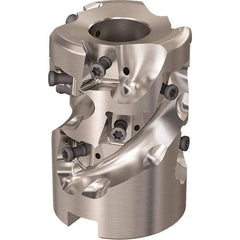 Seco - 12 Inserts, 1-31/32" Cut Diam, 1.06" Arbor Diam, 46mm Max Depth of Cut, Indexable Square-Shoulder Face Mill - 90° Lead Angle, 2.7559" High, LOEX-12 Insert Compatibility, Through Coolant, Series Square T4-12 - Americas Industrial Supply