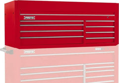 Proto - 8 Drawer Top Tool Chest - 66" Wide x 27" Deep x 27" High, Steel, Red - Americas Industrial Supply