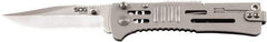 SOG Specialty Knives - 3.018" Blade, 4" OAL, Clip Point Folding Knife - 4.22" Closed Length, Stainless Steel, 1 Blade, 1 Edge, Belt clip - Americas Industrial Supply