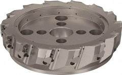 Seco - 14 Inserts, 315mm Cut Diam, 60mm Arbor Diam, 25mm Max Depth of Cut, Indexable Square-Shoulder Face Mill - 90° Lead Angle, 80mm High, ABEX 26.. Insert Compatibility, Through Coolant, Series R220.96 - Americas Industrial Supply