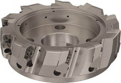 Seco - 10 Inserts, 200mm Cut Diam, 60mm Arbor Diam, 25mm Max Depth of Cut, Indexable Square-Shoulder Face Mill - 90° Lead Angle, 63mm High, ABEX 26.. Insert Compatibility, Through Coolant, Series R220.96 - Americas Industrial Supply