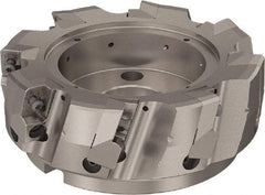 Seco - 8 Inserts, 160mm Cut Diam, 40mm Arbor Diam, 25mm Max Depth of Cut, Indexable Square-Shoulder Face Mill - 90° Lead Angle, 63mm High, ABEX 26.. Insert Compatibility, Through Coolant, Series R220.96 - Americas Industrial Supply