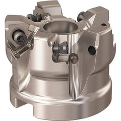Seco - 5 Inserts, 52mm Cut Diam, 22mm Arbor Diam, 7.5mm Max Depth of Cut, Indexable Square-Shoulder Face Mill - 90° Lead Angle, 40mm High, XNEX 08 Insert Compatibility, Through Coolant, Series R220.96 - Americas Industrial Supply