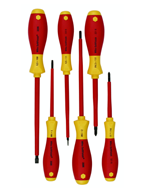 Insulated Screwdrivers Slotted 4.5; 6.5mm Phillips #1; 2. Square #1; 2. 6 Piece Set - Americas Industrial Supply