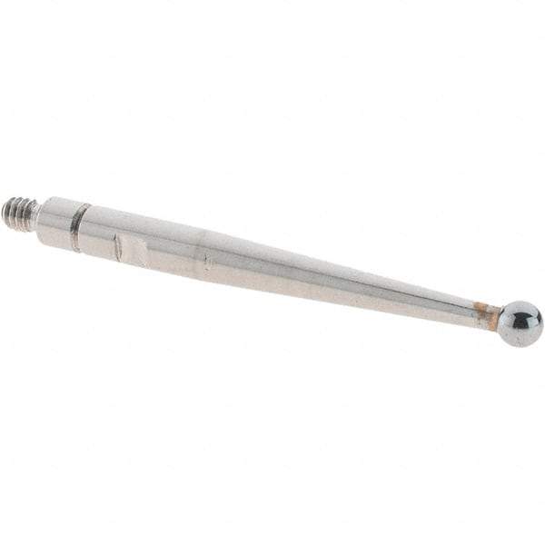 SPI - 2mm Ball Diam, Carbide, Ball Test Indicator Contact Point - 0.9" Contact Point Length, Use with Mitutoyo Test Indicators - Americas Industrial Supply