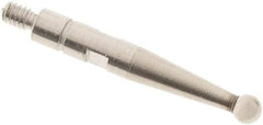 SPI - 2mm Ball Diam, Steel, Ball Test Indicator Contact Point - 0.606" Contact Point Length, Use with Mitutoyo Test Indicators - Americas Industrial Supply