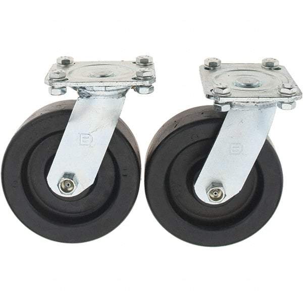 Value Collection - 6" Diam x 2" Wide x 7-39/64" OAH Top Plate Mount Swivel Caster - Polypropylene, 1,000 Lb Capacity, Sleeve Bearing, 3-7/8 x 4-1/2" Plate - Americas Industrial Supply