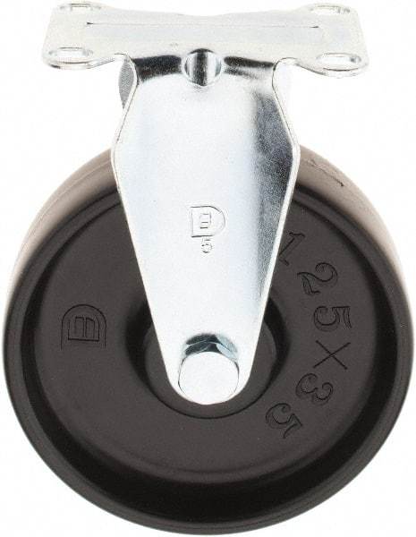 Value Collection - 5" Diam x 1-1/4" Wide x 6-15/64" OAH Top Plate Mount Rigid Caster - Polypropylene, 300 Lb Capacity, Sleeve Bearing, 2-3/8 x 3-5/8" Plate - Americas Industrial Supply