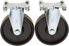 Value Collection - 5" Diam x 1-1/4" Wide x 6-15/64" OAH Top Plate Mount Rigid Caster - Polypropylene, 250 Lb Capacity, Sleeve Bearing, 2-3/8 x 3-5/8" Plate - Americas Industrial Supply