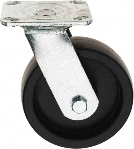 Value Collection - 6" Diam x 2" Wide x 7-39/64" OAH Top Plate Mount Swivel Caster - Polypropylene, 500 Lb Capacity, Sleeve Bearing, 3-7/8 x 4-1/2" Plate - Americas Industrial Supply