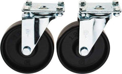 Value Collection - 5" Diam x 1-1/4" Wide x 6-15/64" OAH Top Plate Mount Swivel Caster - Polypropylene, 250 Lb Capacity, Sleeve Bearing, 2-1/2 x 3-3/4" Plate - Americas Industrial Supply