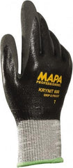 MAPA Professional - Size XL (10), ANSI Cut Lvl 2, Puncture Lvl 3, Abrasion Lvl 4, Nitrile Coated HDPE Cut Resistant Gloves - Fully Coated Coated, HDPE Lining, Knit Wrist, Gray, Paired - Americas Industrial Supply