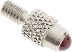 SPI - #4-48, 3mm Ball Diam, Ruby Cupped Ball Contact Point - 0.28" Contact Point Length, Use with Dial Indicators - Americas Industrial Supply