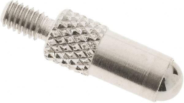 SPI - #4-48, 4mm Ball Diam, Carbide Cupped Ball Contact Point - 1/2" Contact Point Length, Use with Dial Indicators - Americas Industrial Supply