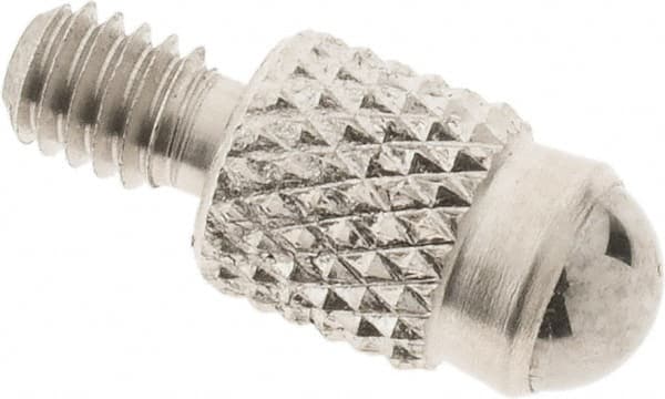 SPI - #4-48, 4mm Ball Diam, Carbide Cupped Ball Contact Point - 0.28" Contact Point Length, Use with Dial Indicators - Americas Industrial Supply