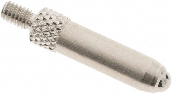 SPI - #4-48, 3mm Ball Diam, Carbide Cupped Ball Contact Point - 3/4" Contact Point Length, Use with Dial Indicators - Americas Industrial Supply