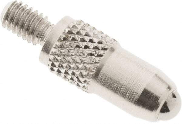 SPI - #4-48, 3mm Ball Diam, Carbide Cupped Ball Contact Point - 1/2" Contact Point Length, Use with Dial Indicators - Americas Industrial Supply