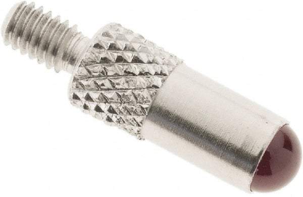 SPI - #4-48, 4mm Ball Diam, Ruby Cupped Ball Contact Point - 1/2" Contact Point Length, Use with Dial Indicators - Americas Industrial Supply