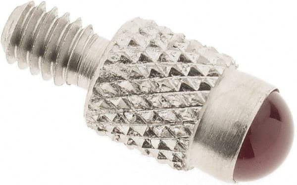 SPI - #4-48, 4mm Ball Diam, Ruby Cupped Ball Contact Point - 0.28" Contact Point Length, Use with Dial Indicators - Americas Industrial Supply