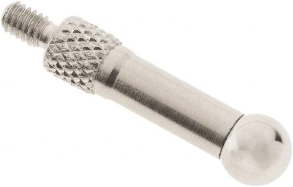 SPI - #4-48, 7/32" Ball Diam, Chrome Alloy Steel Ball Needle Contact Point - 3/4" Contact Point Length, Use with Dial Indicators - Americas Industrial Supply
