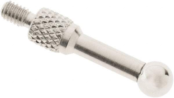 SPI - #4-48, 3/16" Ball Diam, Chrome Alloy Steel Ball Needle Contact Point - 3/4" Contact Point Length, Use with Dial Indicators - Americas Industrial Supply