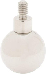 SPI - #4-48, 1/2" Ball Diam, Chrome Alloy Steel Ball Contact Point - 3/4" Contact Point Length, Use with Dial Indicators - Americas Industrial Supply