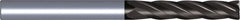 Kennametal - 1", 3" LOC, 1" Shank Diam, 1-1/2" OAL, 4 Flute, Solid Carbide Square End Mill - Single End, TiAlN Finish, Spiral Flute, 30° Helix, Centercutting, Right Hand Cut, Right Hand Flute - Americas Industrial Supply